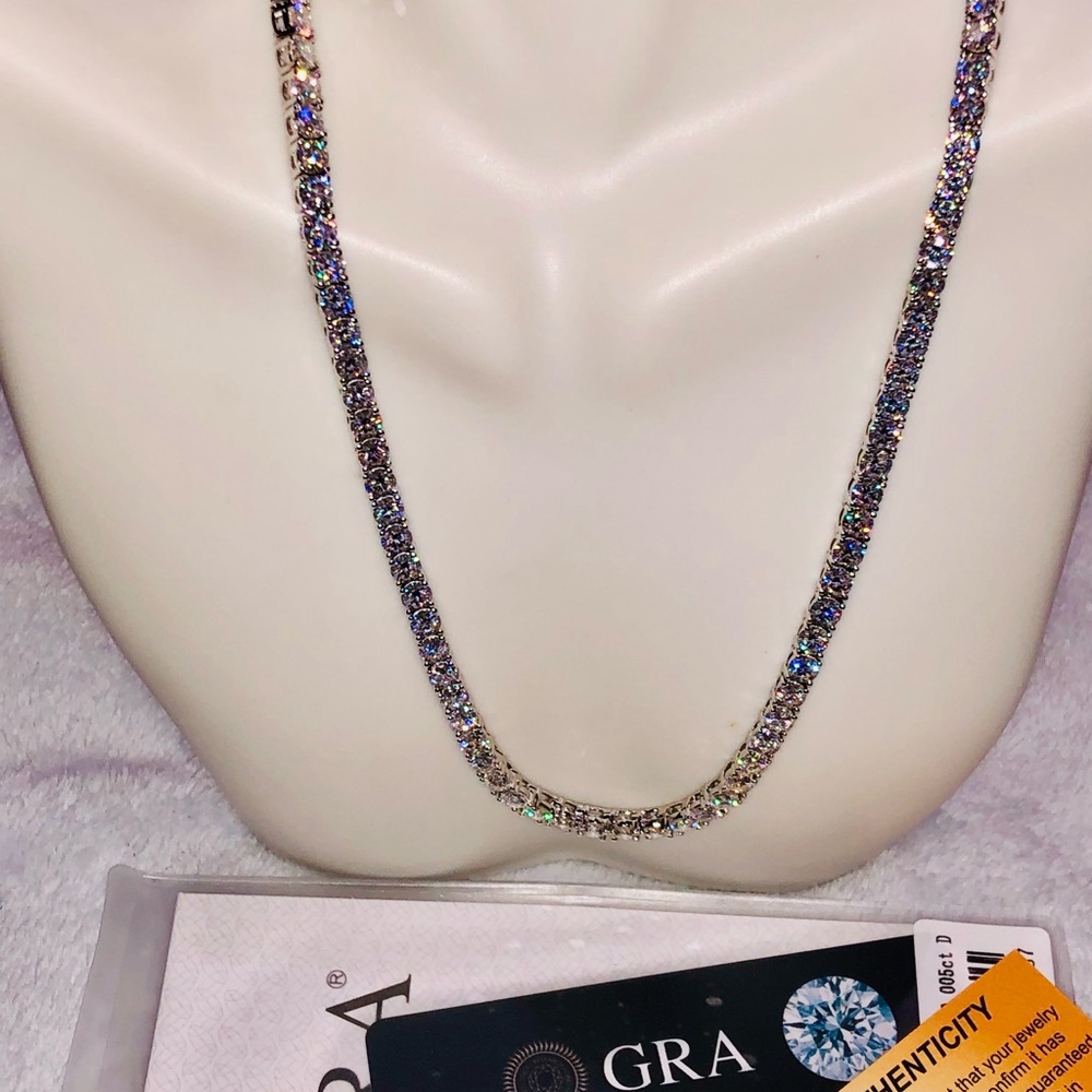 5.1mm VVS moissanite diamond tennis chain, 13ct GRA Certified, Pass Diamond test - Picture 5 of 7